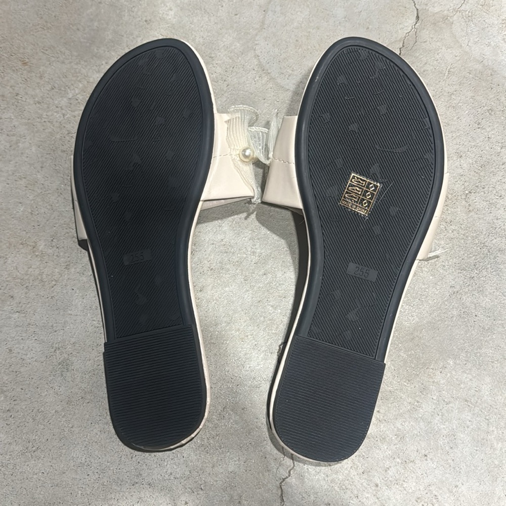 PEARLED DRESSY SLIDES/SANDALS - Picture 5 of 7